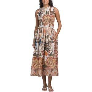 MAGARI Made In Italy Sleeveless Smocked Top Maxi Dress